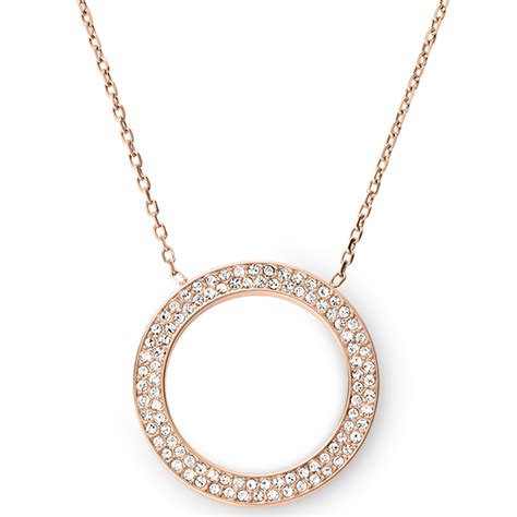 michael kors rose gold circle necklace